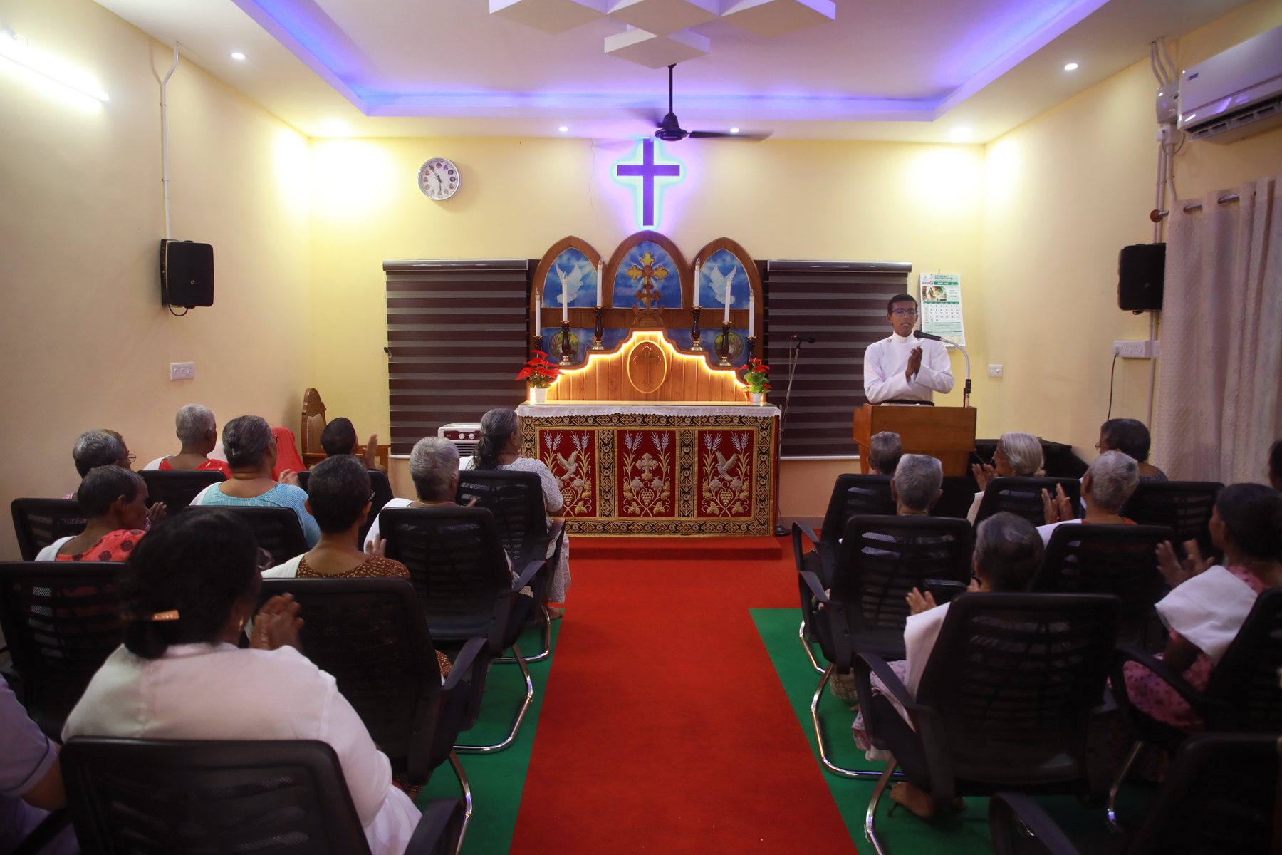 Morning prayer in the chapel